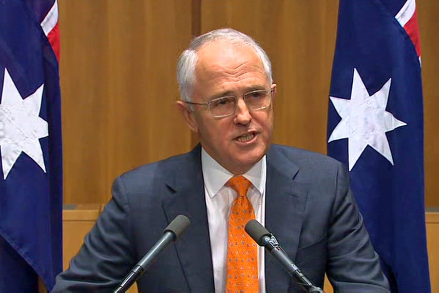 Prime Minister Malcolm Turnbull at a press conference at Parliament House.