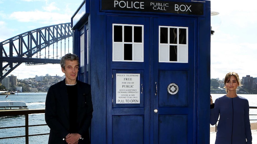 Peter Capaldi (Dr Who) and Jenna Coleman (Clara Oswald) visit Sydney ahead of the new series of Dr Who.