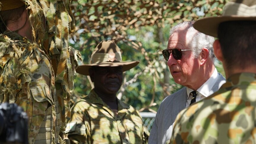 Prince Charles talks to soldiers