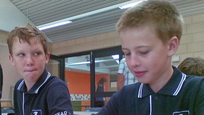 Luke Baldwin (right) and Alistair Viviani at Denmore Primary School