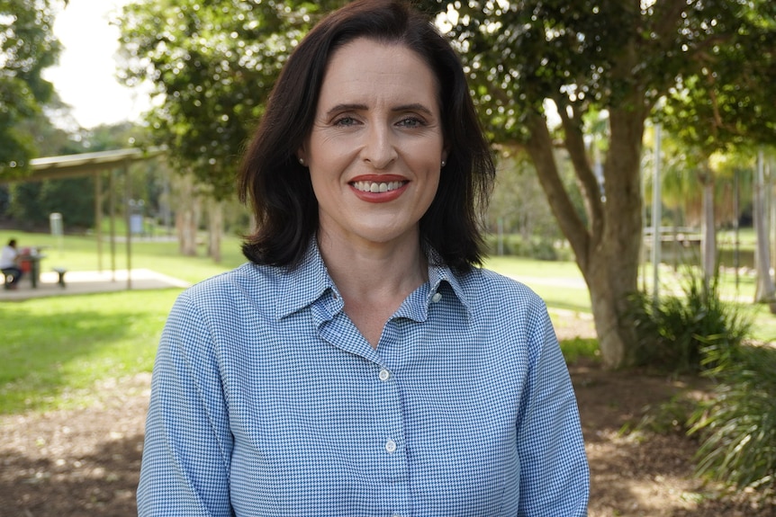 Rebecca Fanning stands outside at Caboolture park, north of Brisbane