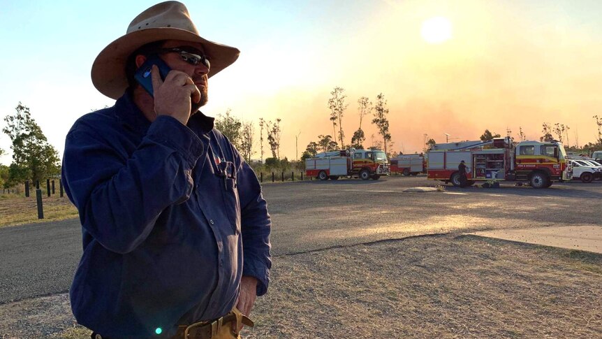 Bungundarra Rural Fire Brigade first officer Anthony Sylvester has been working almost non stop since midday Saturday.