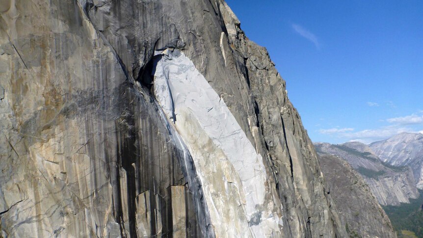 A rock fall off the El Capitan rock formation.