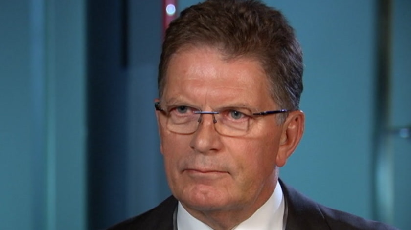 Ted Baillieu speaks during a television interview.