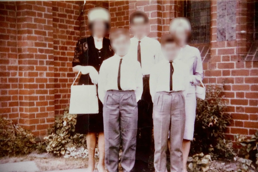 George Fletcher with his family at his baptism