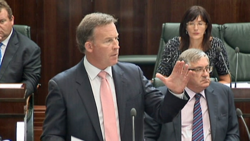 Tasmanian Opposition leader Will Hodgman makes his State of the State reply in Parliament.
