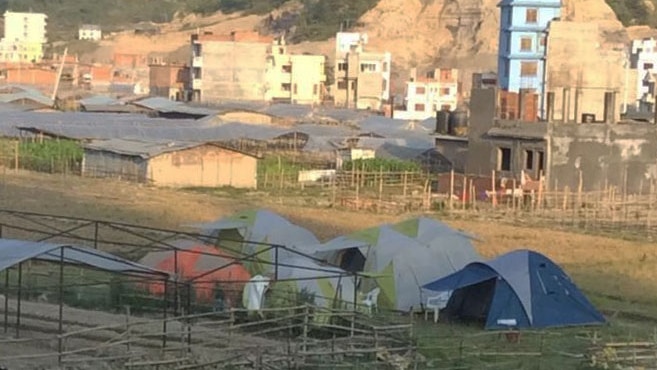 Tents relocated to a safer paddock near the orphanage