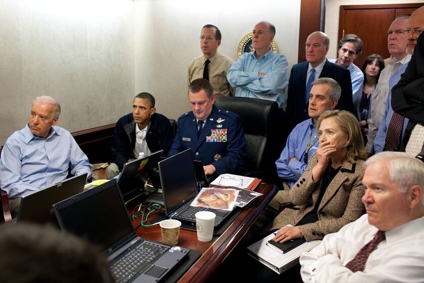 President Barack Obama receives an update on the mission against Osama bin Laden