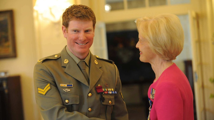 Corporal Daniel Keighran receives the Victoria Cross