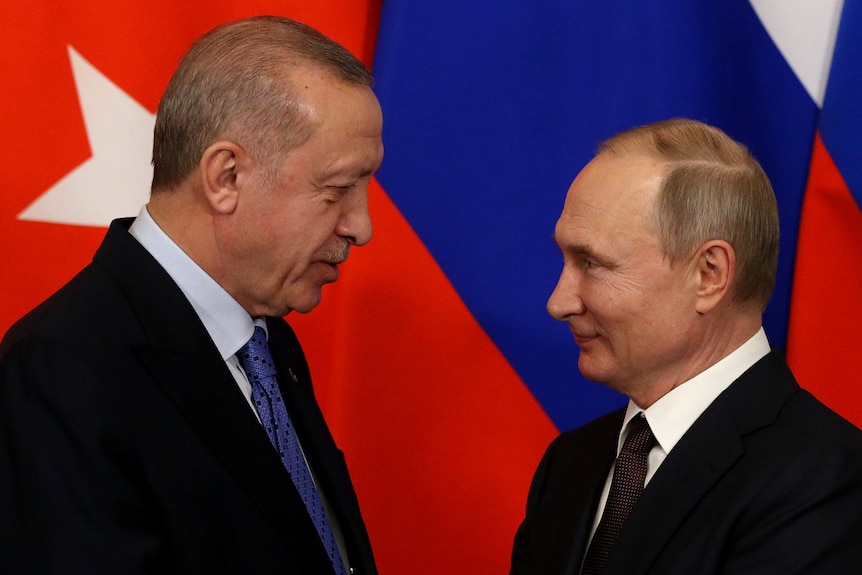 Turkish President Erdogan meeting with Russian President Putin
