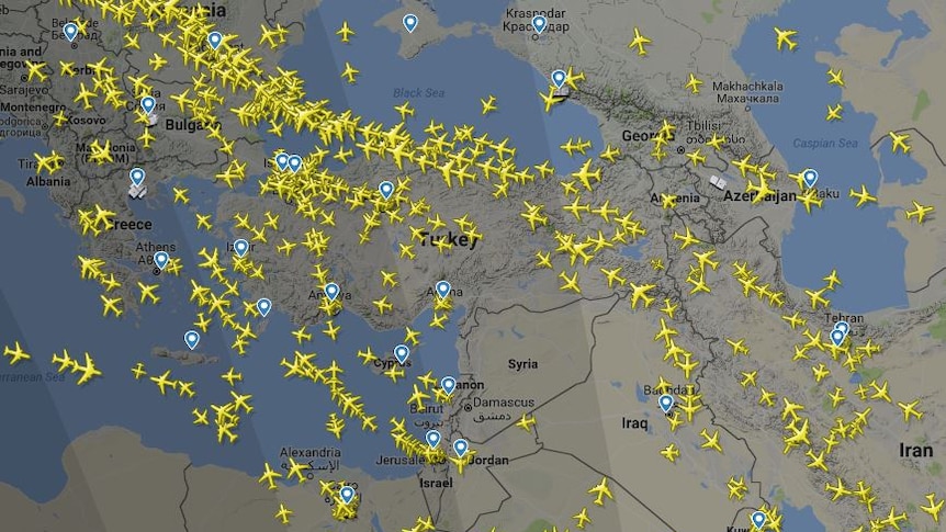 Radars showed aircrafts diverting flight paths around Syria following the warning.