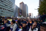 Crowd protest in South Korea