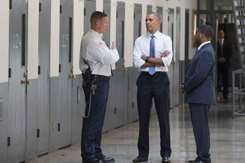 Barack Obama visits US prison