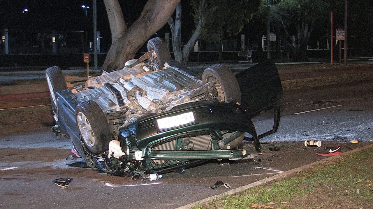 Police are searching for driver after car crashes into power pole in ...