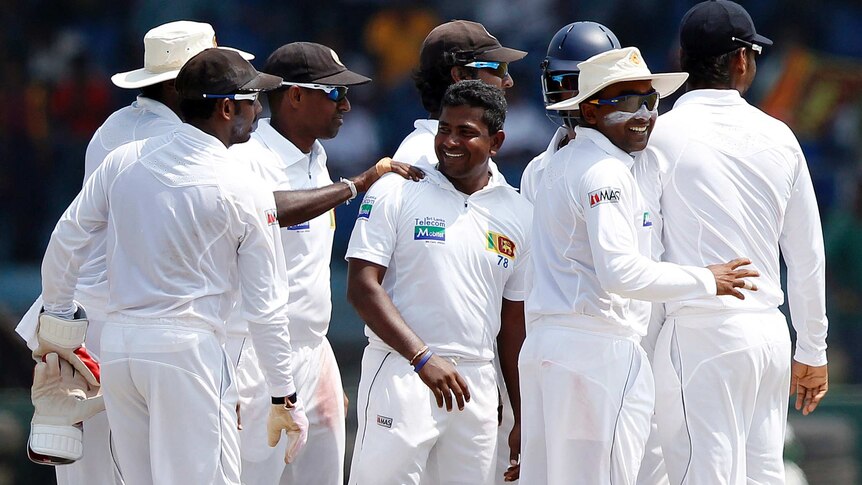 Destroyer-in-chief ... Sri Lanka's Rangana Herath finished the match with figures of 11 for 108.