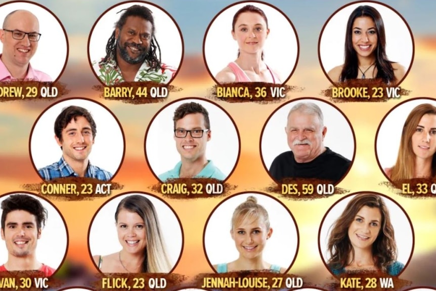Photos of Australian survivor contestants - they are all white except for one man.
