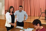 South West Coast Liberal candidate Roma Britnell and party leader Matthew Guy on by-election day.