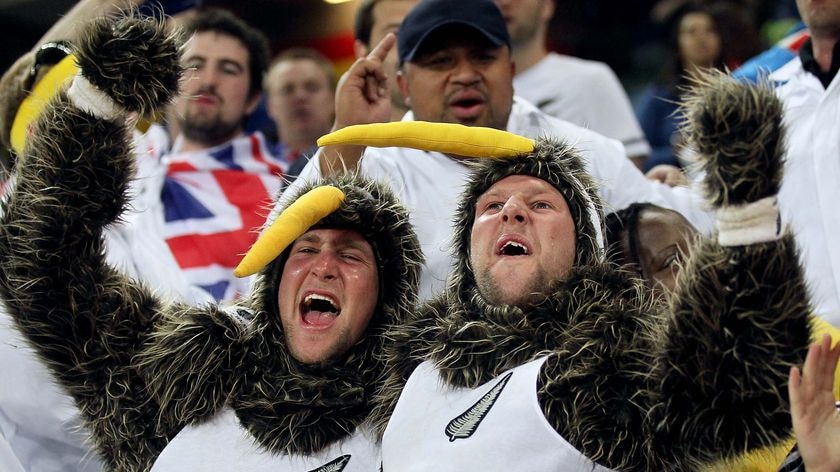 Kiwi fans celebrate draw with Italy