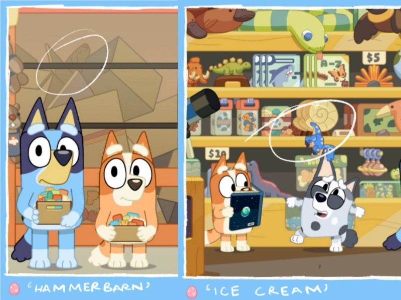 A composite image featuring two hidden long dogs