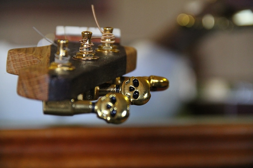 Phil's distinctive tuning pegs.