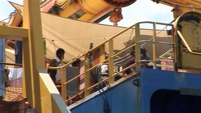 The asylum seekers say they won't get off the ship until they are allowed to come to Australia.