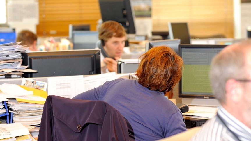 Office workers in Canberra.