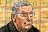 A court sketch of George Pell.