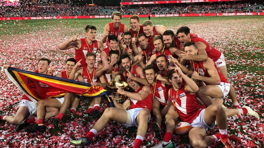 North Adelaide celebrates after its SANFL grand final win over Norwood at Adelaide Oval
