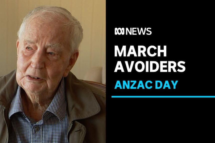 March Avoiders, ANZAC Day: An elderly man speaks during a television interview.