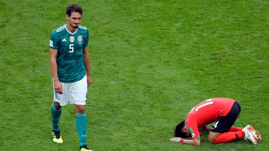 Germany's Mats Hummels leaves the field after loss to South Korea