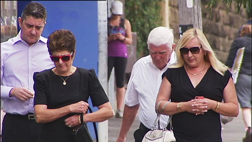 Darren Neill's family arrive at Glebe Coroner's court in Sydney