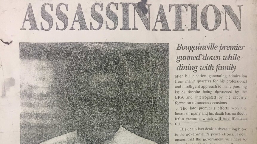 An article on Theodore Miriung's assissination shows the headline 'assassination' and a photograph of Miriung.