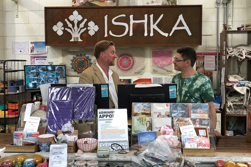 Two men behind the counter at Ishka.