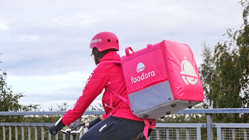 Foodora food deliver cyclist