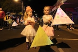 Little girls at lantern parade