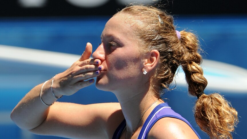 Powering on ... Petra Kvitova had no trouble disposing of Ana Ivanovic in straight sets.
