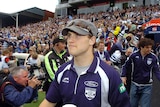 Geelong's Gary Ablett at the presentation of the winners Cup at Kardinia Park on September 30, 2007.