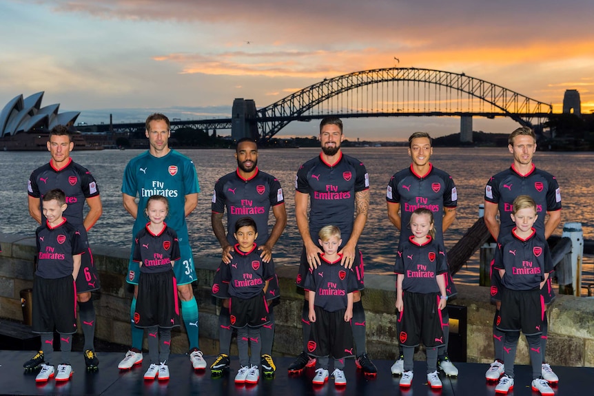 Arsenal players in Sydney
