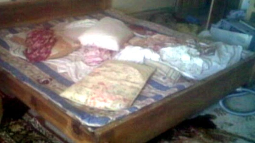 The bedroom in the mansion in Abbottabad, Pakistan, where Osama bin Laden was killed