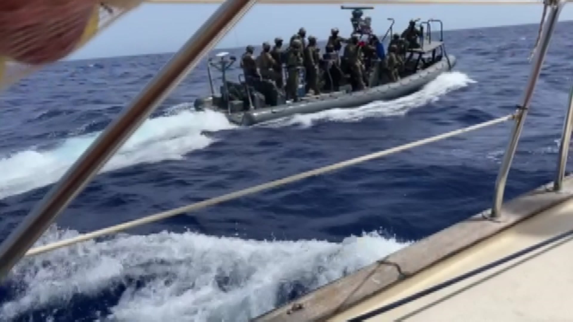 Boat approaching with IDF personnel aboard.