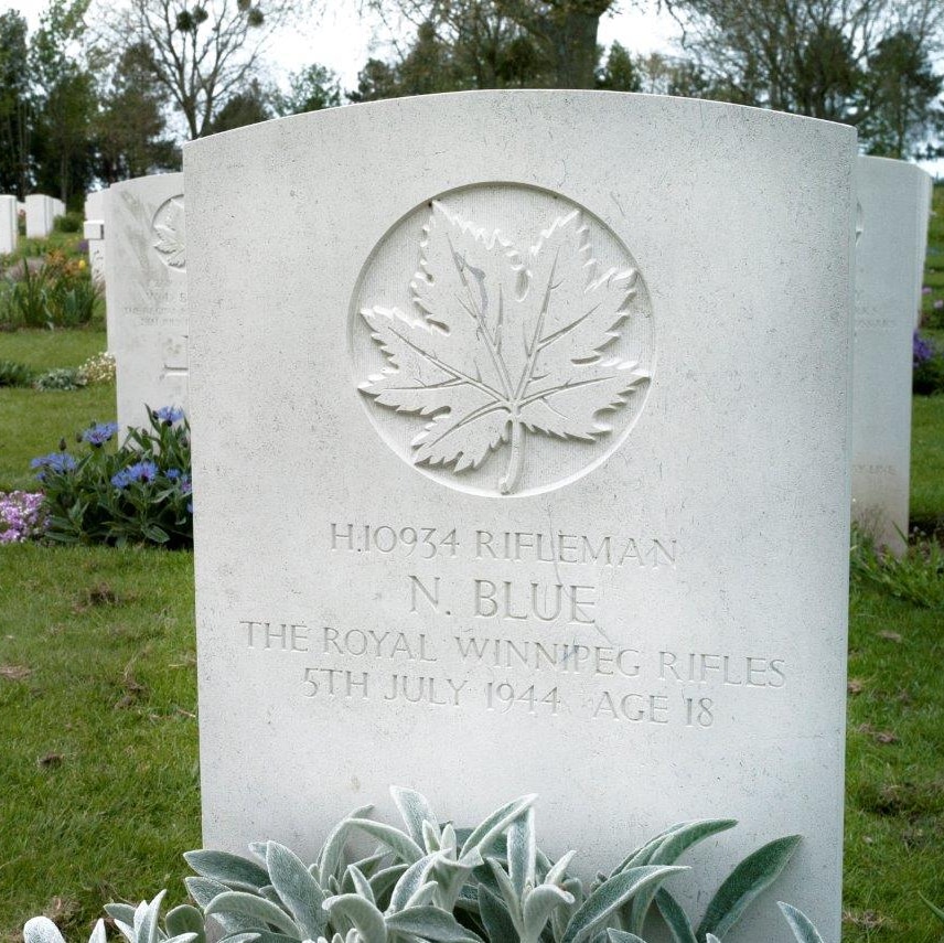 The grave of a Canadian soldier killed in the Battle or Normandy, aged 18.