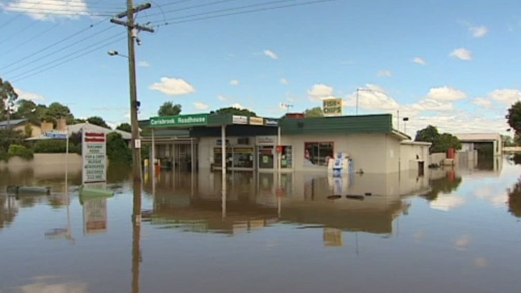 A flooded roadhouse in Carisbrook