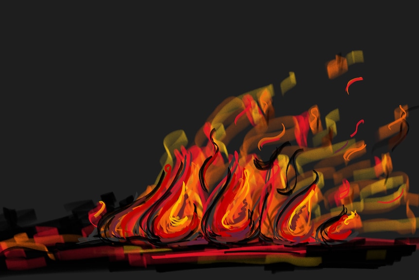 super awesome hand drawn flames