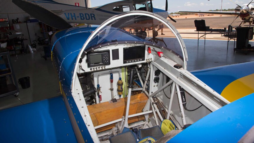 The cockpit of David Foord's aerobatic plane.