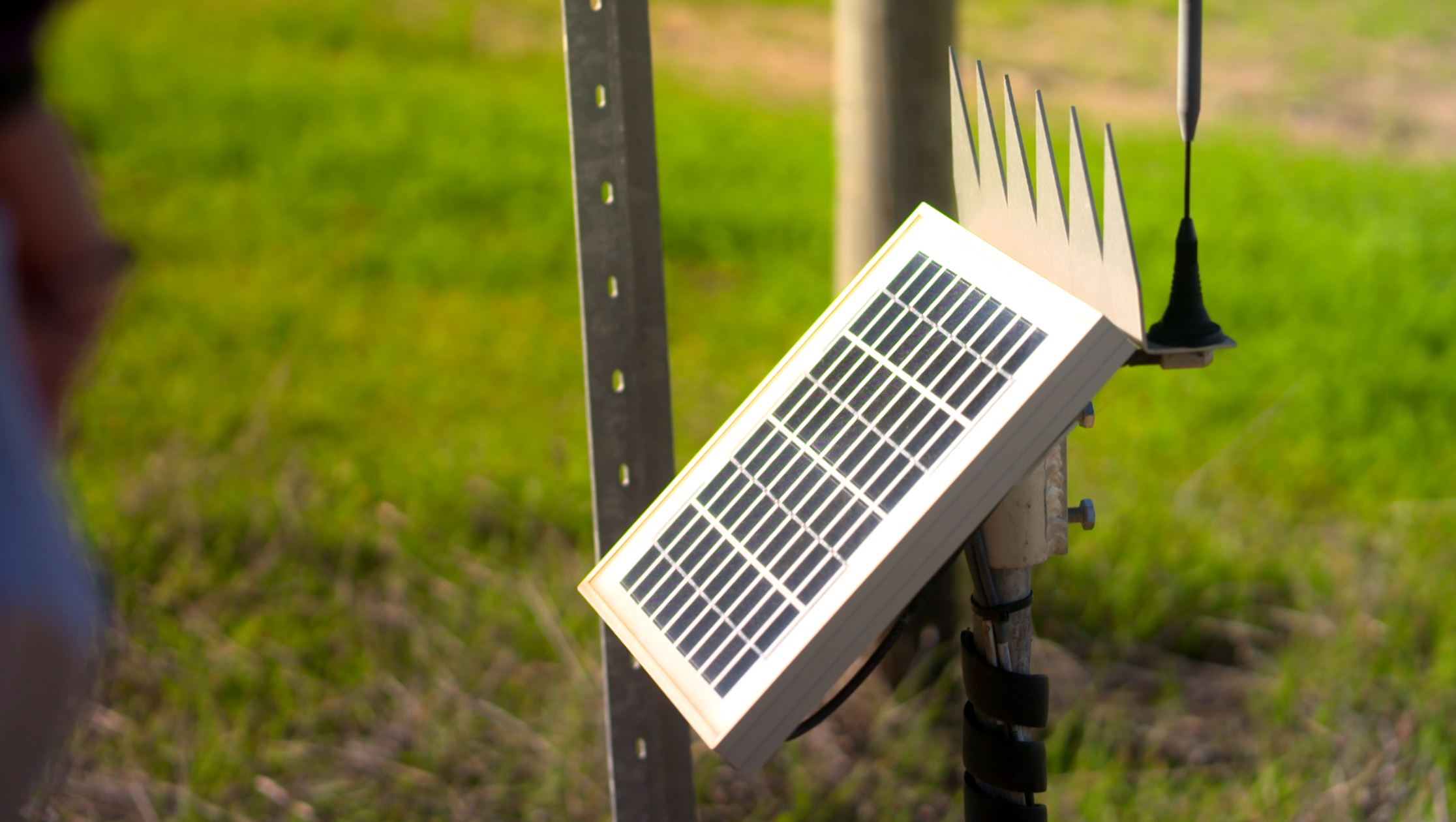 A solar panel and transmitter
