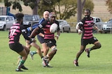 a rugby match being played