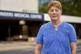 Yvonne James stands outside the Flinders Medical Centre.