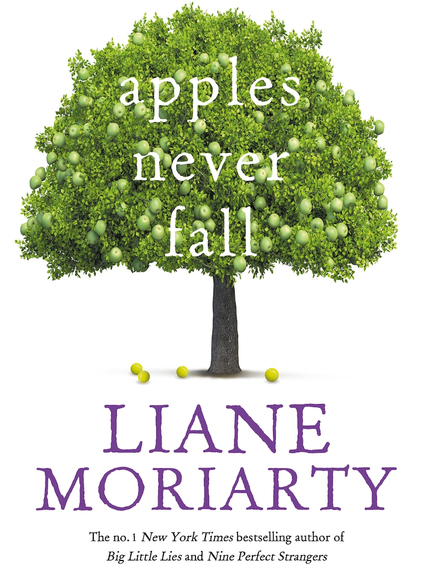 A book cover featuring an apple tree on a white background