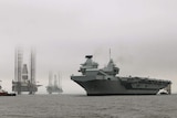HMS Queen Elizabeth at sea.
