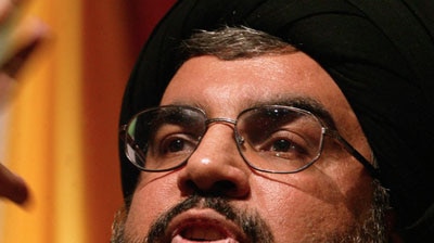 Sheikh Hassan Nasrallah, the head of the Lebanese Shiite Muslim movement Hezbollah